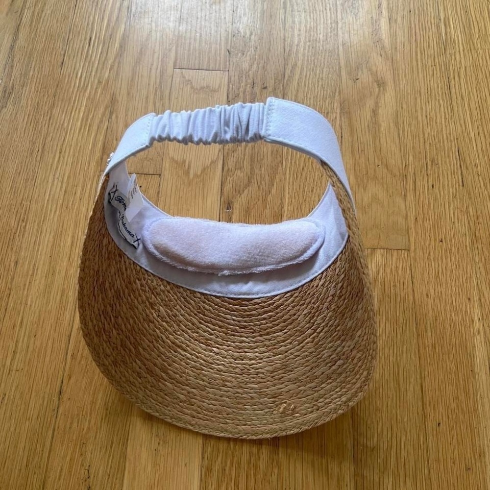 Tommy Bahama White Straw Visor One Size - Picture 3 of 4